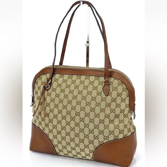 Gucci Handbags - Gucci Beige and Brown Shoulder Bag